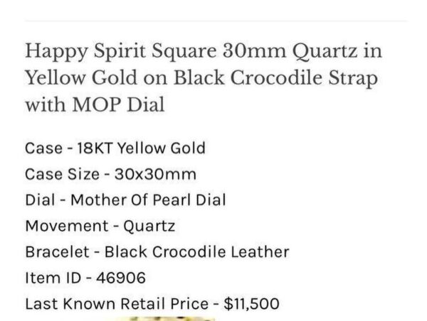 Chopard Happy Spirit Square Yellow Gold