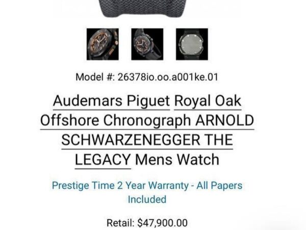 Audemars Piguet Royal Oak Offshore Chronograph Arnold Schwarzenegger The Legacy