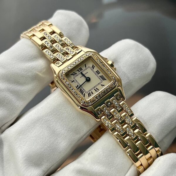 Cartier Panthere 128000M 18K Yellow Gold Diamond Bezel