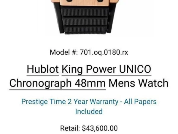 Hublot King Power Unico Chronograph Rose Gold