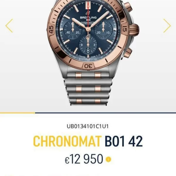 Breitling Chronomat 42 B01 18k Rose Gold & Steel