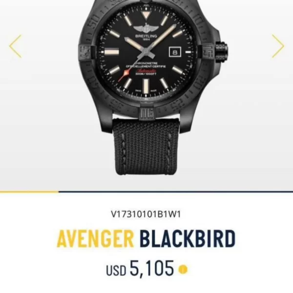 Breitling Avenger Blackbird Titanium 48 Black Full Set